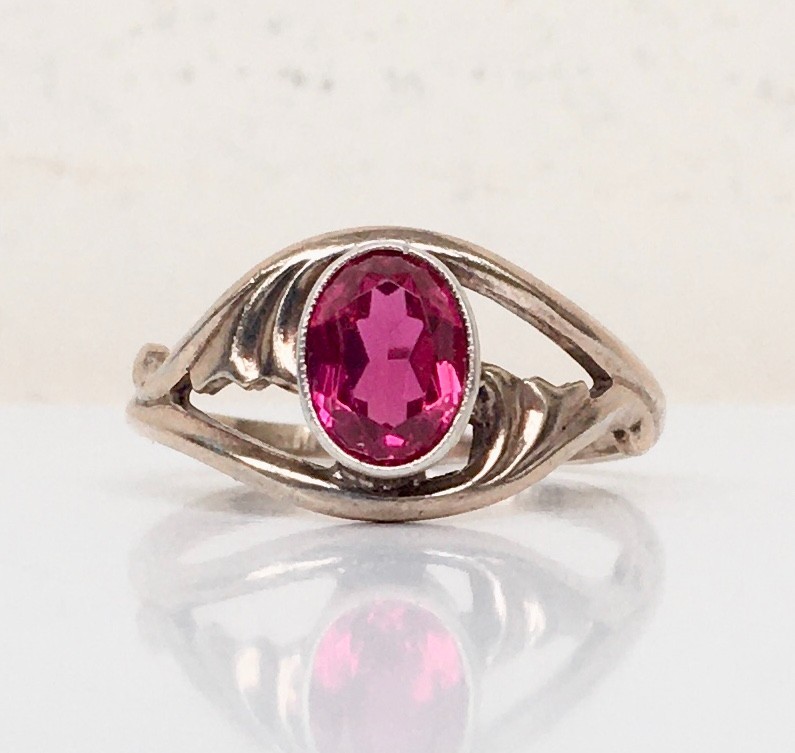 Ring № 93 Vintage Soviet Red Ruby Ring Silver Rin… - image 6