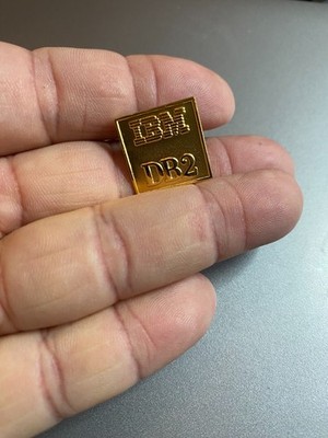 Vintage IBM DB2 GOLD lapel pin (tie tac) collectible