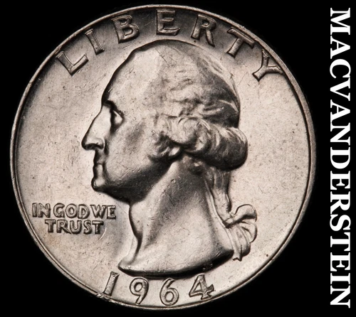 1964-D Washington Quarter- Silver- Scarce Better Date No Reserve #J3131