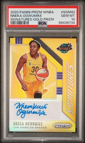 2020 Panini Prizm WNBA Signatures Nneka Ogwumike Auto Gold /10 Prizm PSA 10
