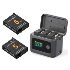 Osmo 360 Battery 2 Packs with 24W Fast Basic Charger with 2 Batteries