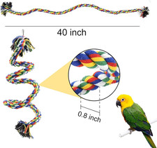 Bird Perches, Parrot Colorful Climbing Rope Swing Toys Parrot Stand with Bell...