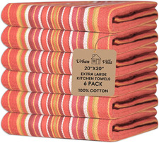 Kitchen Towels 100 Cotton Dish Towels for Kitchen Set of 6 20  X30  Dish Cloths