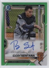 2021 Bowman Chrome Prospect Green Refractor 75/99 Rayner Santana Auto 6w8