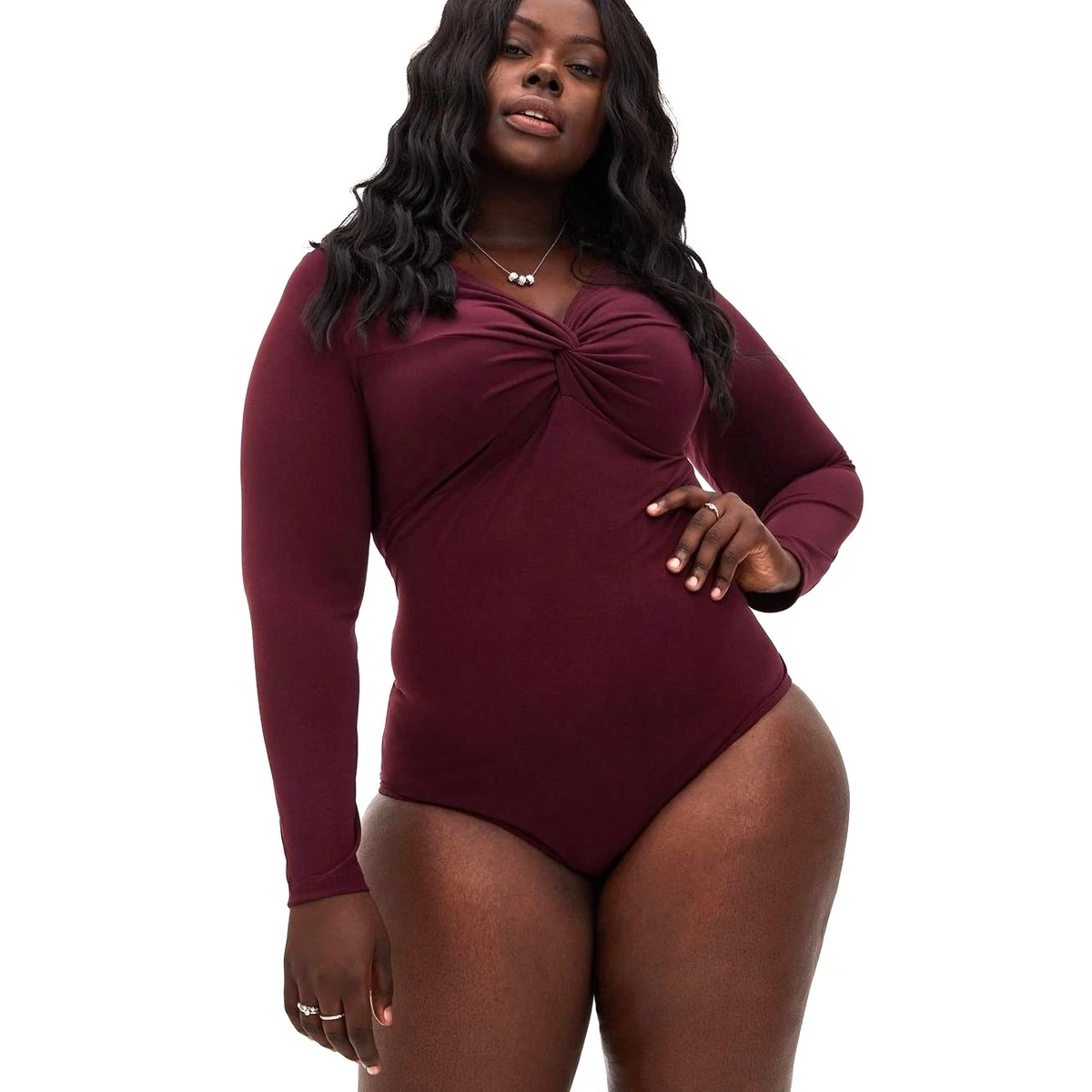 【新品未開封】 curvy velour bodysuit 半袖・黒・black Bodysuit 3x And 4x Women's Clothing Torrid Sumptuous Black