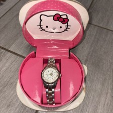 Sanrio Hello Kitty Watch Silver Tone Rhinesto...