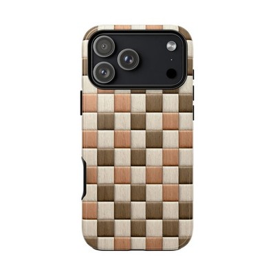 Phone Ink - iPhone | Galaxy | Pixel Case - Taupe Beige Checkerboard Pattern