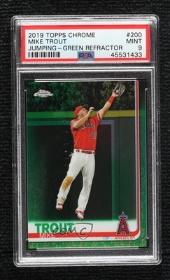 2019 Topps Chrome Green Refractor 9/99 Mike Trout #200 PSA 9 MINT gp1