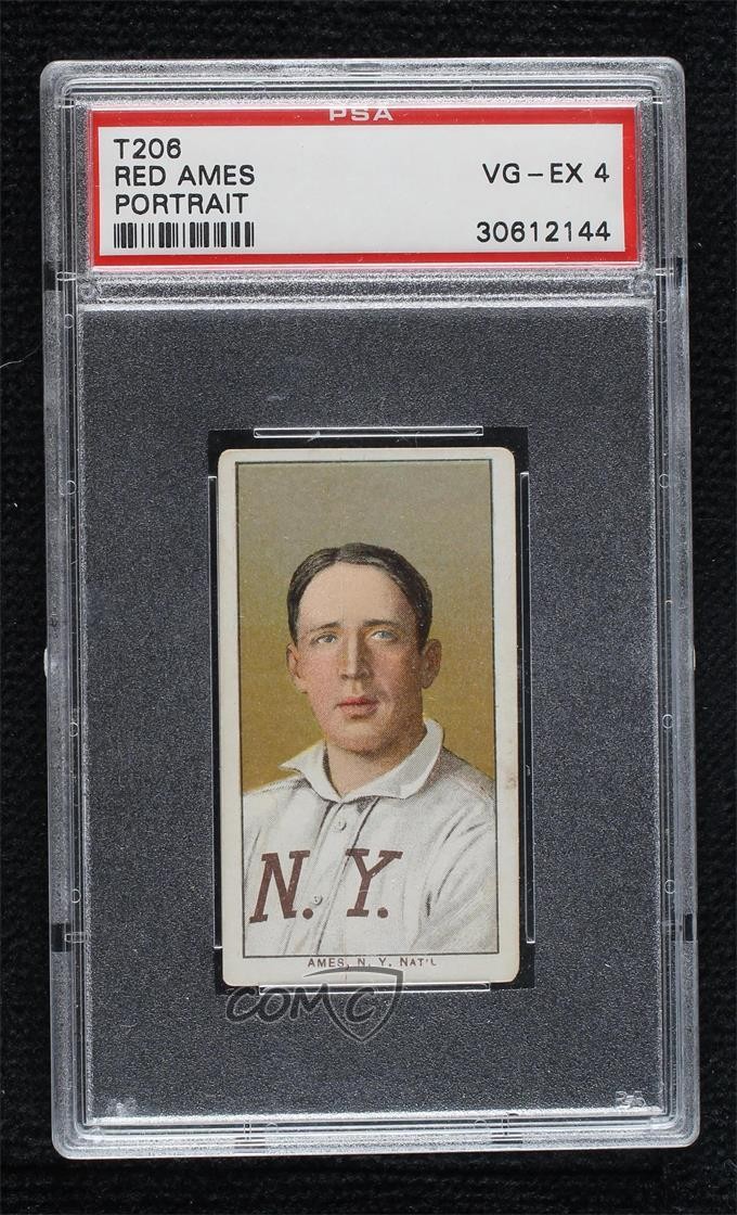1909-11 T206 Sovereign 350 Forest Green Back Red Ames PSA 4 0q4x