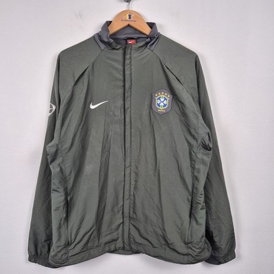 Vintage Nike Brasilien Fußball Jacke Herren Large grau 2004-2005 CBF Dri-Fit