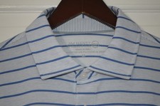 VINEYARD VINES Men  s Jim Nantz Blue White Stripe Polo Shirt Size M