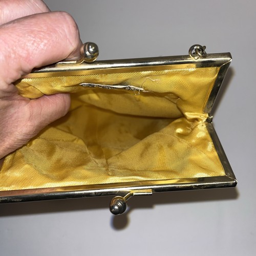 Vintage Rosenfeld Embroidered Evening Bag Italy Silver Gold Handbag Purse Rare - Picture 10 of 18
