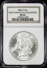 1884-O $1 Morgan Silver Dollar NGC MS 64 | Great Montana Collection UNC BU