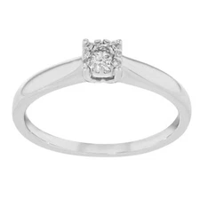 Bliss by Damiani Diamond Engagement Ring 18k White Gold 0.12 Cttw Size 6.5