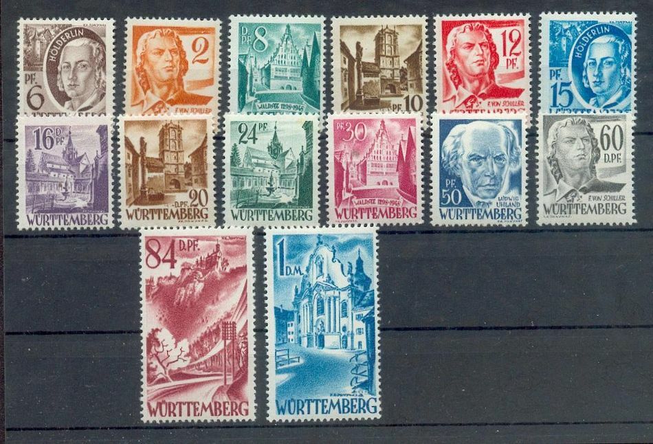French Zone-Württemberg 14/27 SET** MNH UNUSED (70478)