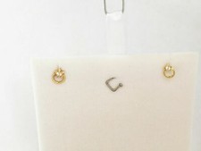 14K Solid Yellow Gold Small Mini Star Stud Earrings - Minimalist