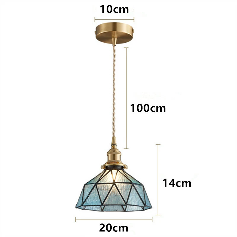Blue Glass Pendant Light Kitchen Chandelier Dining Room Ceiling Lamp Bar Stair - Image 2 of 4