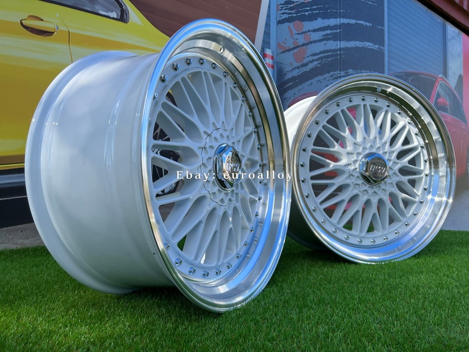 New 4X 20 inch 5x120 RS style WHITE mesh deep dish wheels for BMW E90 ...
