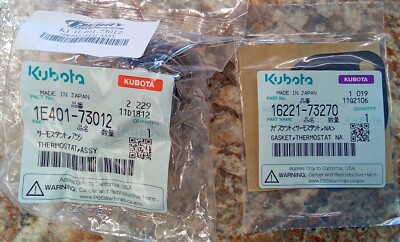 NEU GENUINE OEM KUBOTA Thermostat-Einheit 1E401-73012 mit Dichtung 16221-73270