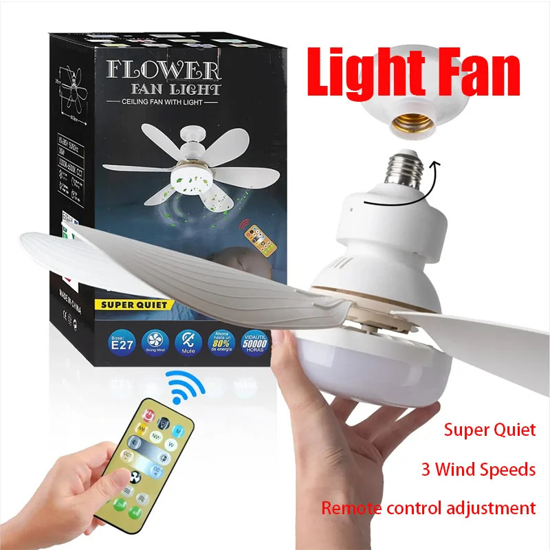 Plafonnier LED ventilateur 40W intensité variable télécommande noir métal - 3