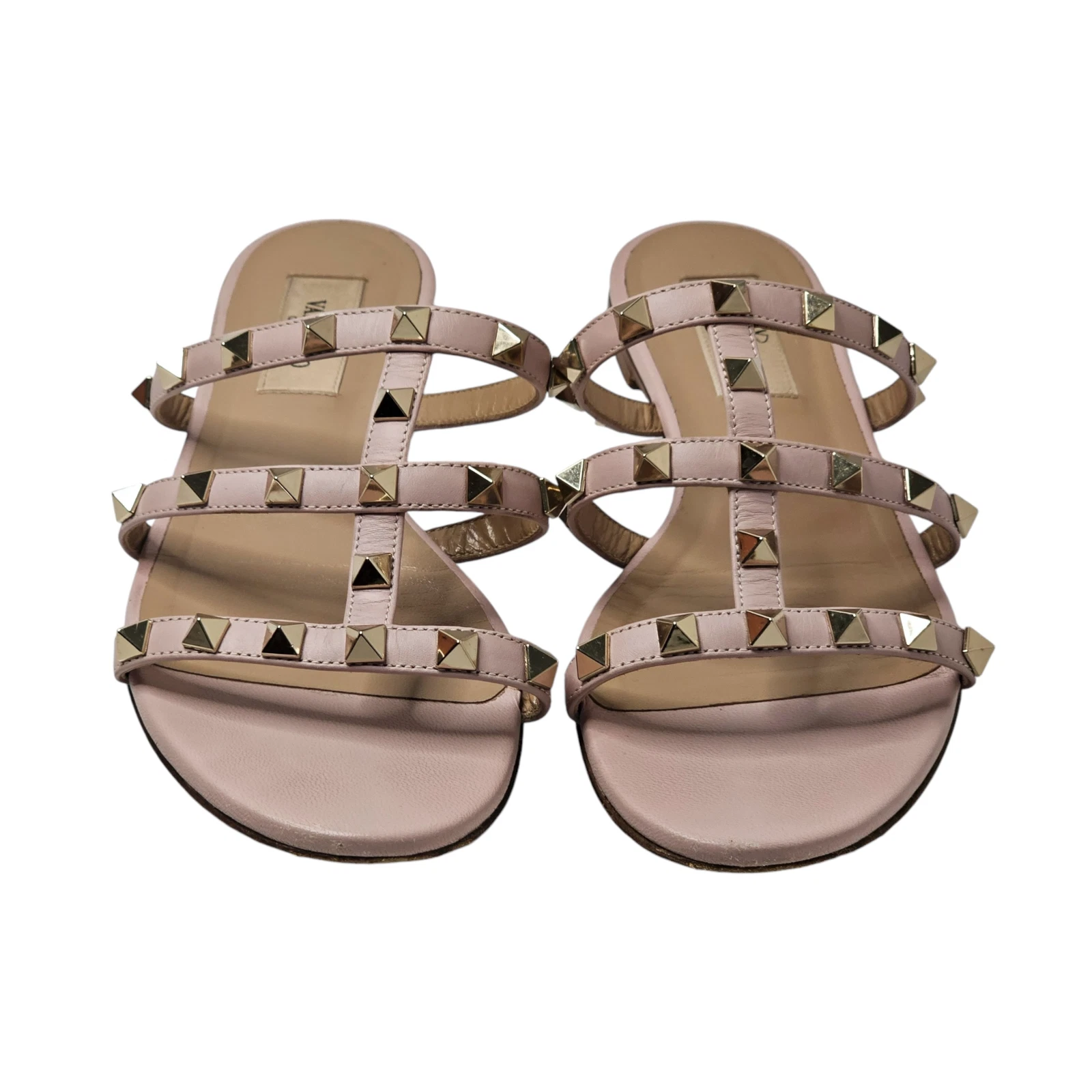 Valentino Garavani Rockstud rosa ballerine ERA £680 sandali scarpe slide EU 35 UK 2 5