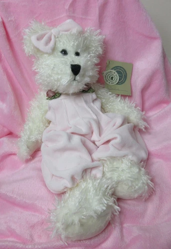 Vintage 1990s Boyd's 14" Plush Bear Winnie in Pink Romper with Tags JB Bean