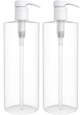 Empty Shampoo Bottles with Pumps 32Oz (2-Pack) Liquid Containers Dispenser