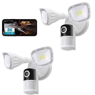 ieGeek Floodlight Camera, Outdoor Home Security Camera, 2K Wired Flood Light Cam
