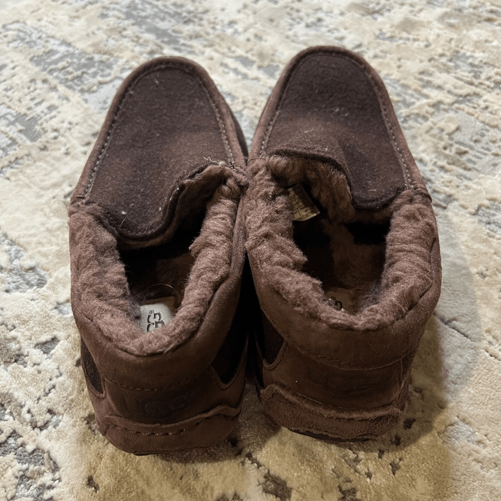 UGG Brown Ascot Wool Slip On Lined Moccasins Size 8 US $120 