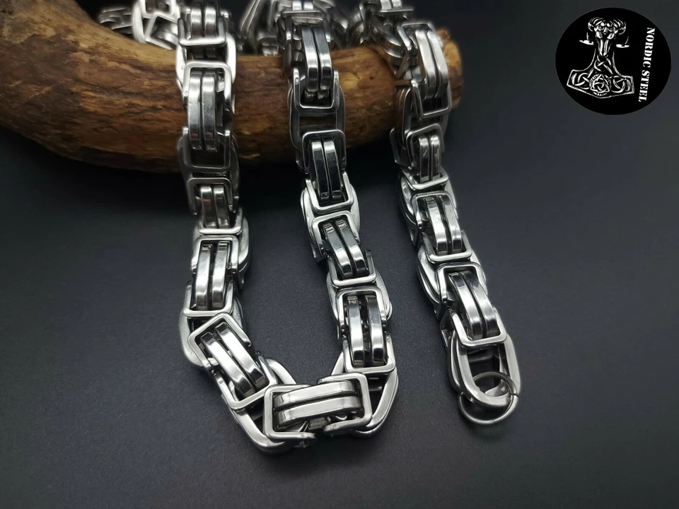 XXL 15 mm Königskette Panzerkette Edelstahl Biker Silber Massiv Hochwertig NEU - Bild 2 von 4