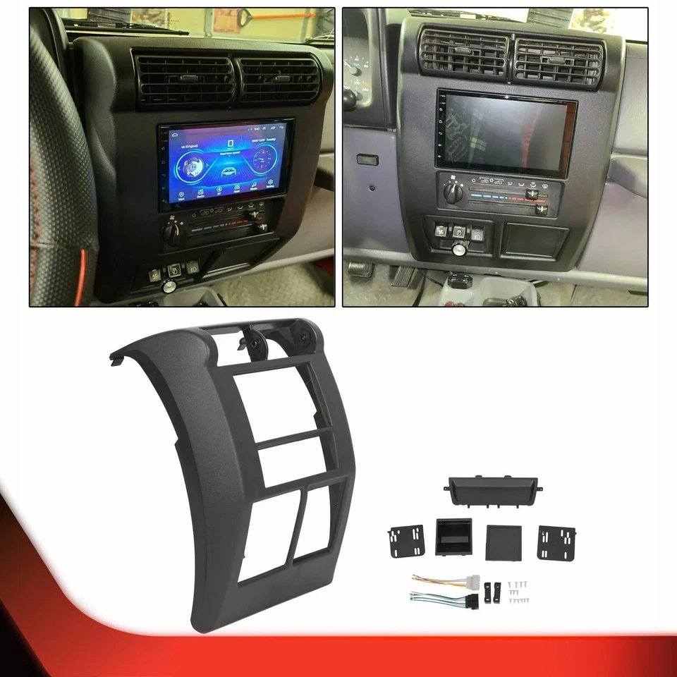 KIT DE MONTAJE ESTÉREO RADIO BISEL DOBLE TABLERO DIN PARA JEEP WRANGLER TJ 1997-2002 Foto 2 de 4