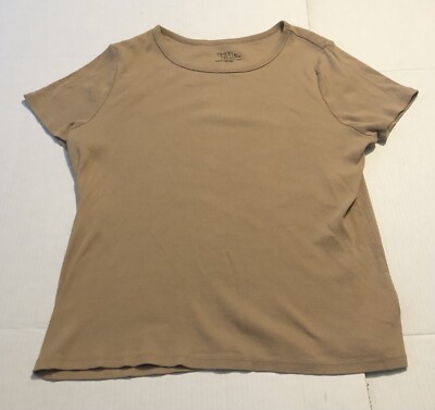 Time And Tru Women s Sz XL Knit T-Shirt Nude Brown Color GSS50C25