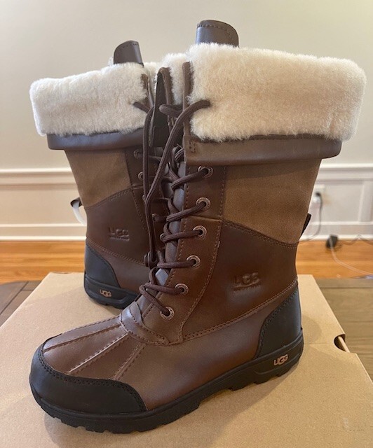 UGG AUSTRALIA BUTTE II TOGGLE TALL BOOT/BROWN KIDS SIZE 4/WOMENS SIZE