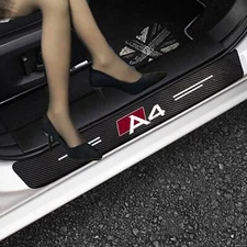 4 Pcs Carbon Fiber Car Door Sill Protector Sticker Decorative Strip fits Audi A4