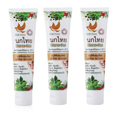 NOKTHAI 5 Star 4A Thai Herbal Toothpaste Concentrated Original Natural 100g x 3