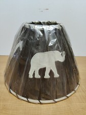 Jungle Safari Animals Brown Lamp Shade Baby Nursery Embroidered Applique Flaw