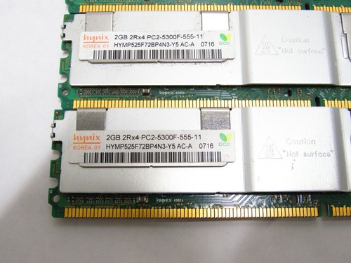 4 pcs of Hynix 2GB (4x2 Gb) 2Rx4 PC2-5300F-555-11 HYMP525F72BP4N3-Y5 AC-A - Picture 2 of 3