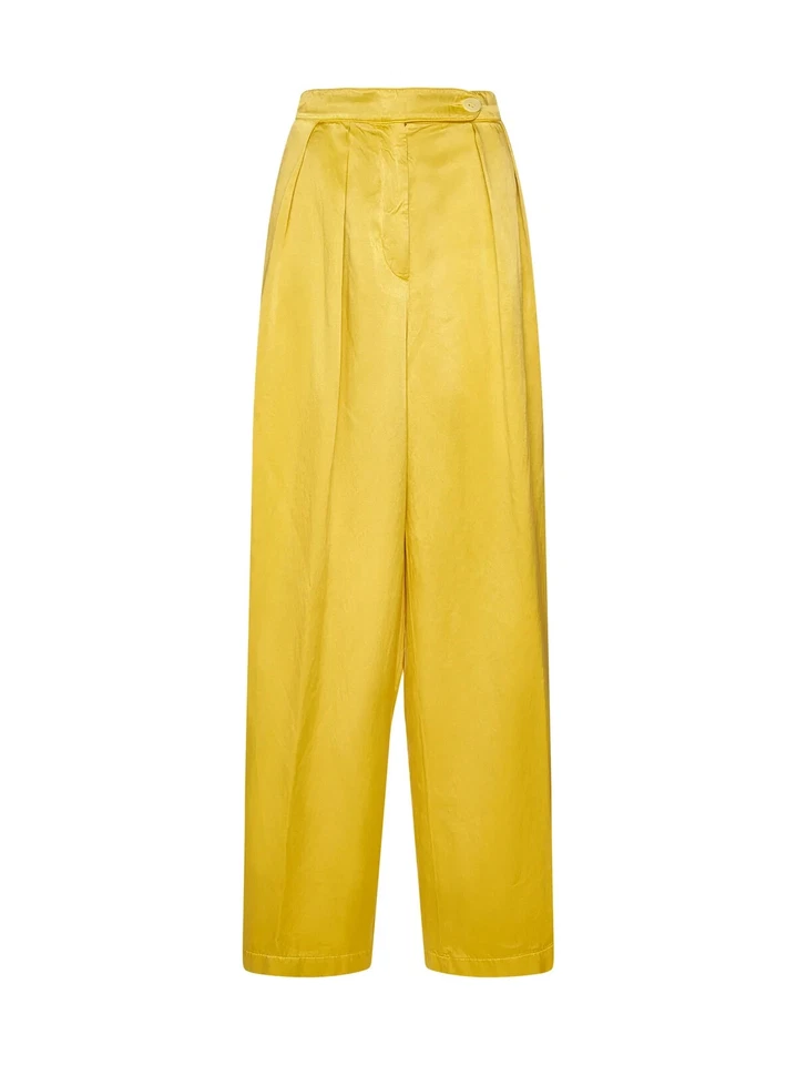 Pantalón Dries Van Noten Pamplona Amarillo Pierna Ancha - Talla 36/Pequeño