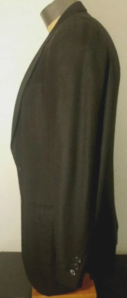 Chaqueta Abrigo Para Hombre Enrico Isaia Napoli Negra Dos Botones A Medida 50 EUR 40R COMO NUEVA Foto 3 de 4