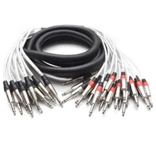 Seismic Audio 12 Channel Insert Snake 12 TRS to 24 TS Cable Snake 15 Foot