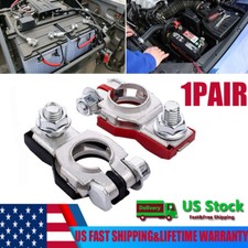 2PCS CAR BATTERY TERMINAL CLAMP CONNECTORS POSITIVE NEGATIVE RELEASE DISCONNECT