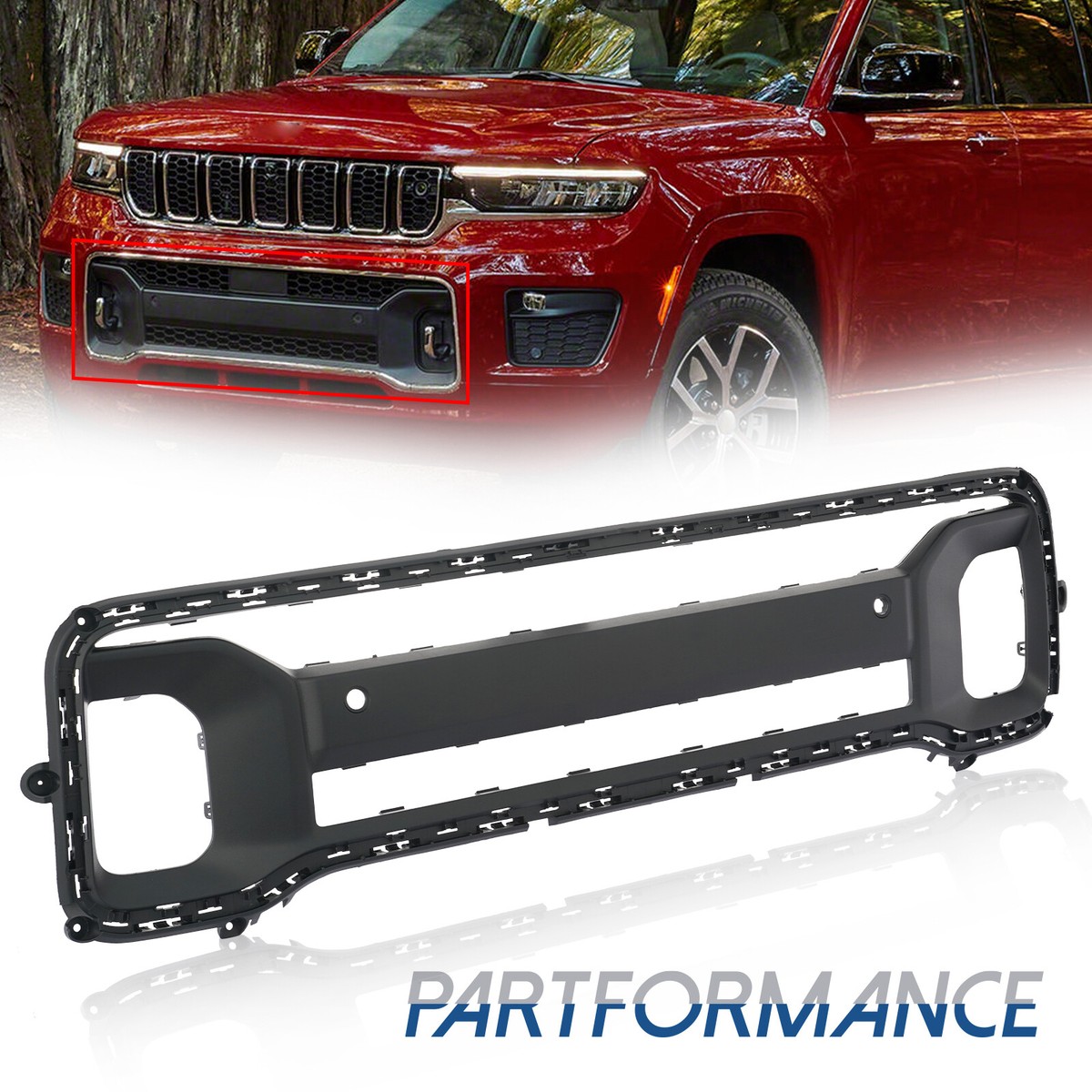 TK For 2021-2023 Jeep Grand Cherokee Front Upper Bumper Cover Fascia