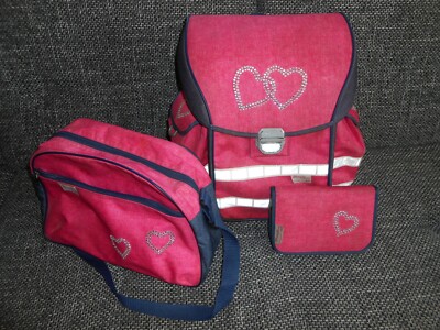 Schulranzen Set McNeill Ergo light 3, Sonderedition Diamont Hearts, Strass