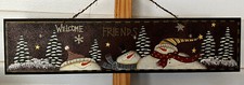 Christmas Wooden Snowmen Welcome Sign