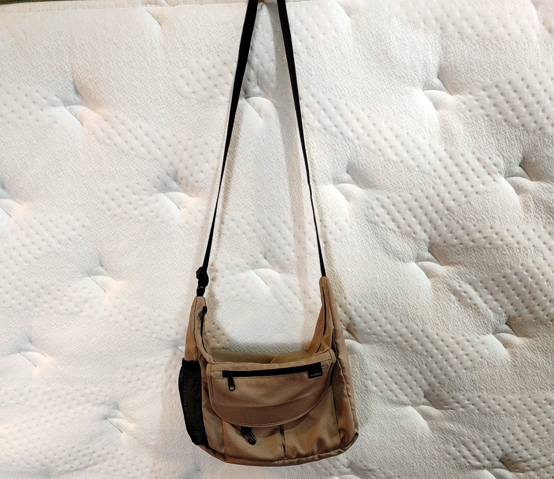 L.L.Bean Tan Polyester Adjustable Strap Handbag with 5 Pockets