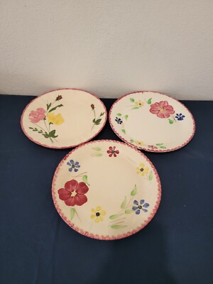 Blue Ridge Pattern Floral 3x Lot Blue Ridge Pottery Hand-Painted Plates (Floral Pattern) | eBay