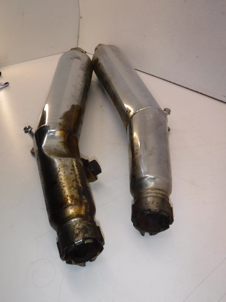 1984 yamaha venture royale CHROME LEFT OEM RIGHT MUFFLER EXHAUST SILENCER PIPE - Image 2 of 4