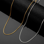 Titanium Stainless Steel 1mm Round Snake Silver Gold Chain Necklace 16-18" AG