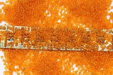 Old Time French 12/0 Glass Seed Beads Trans Orange Crafts Jewelry Making /1oz