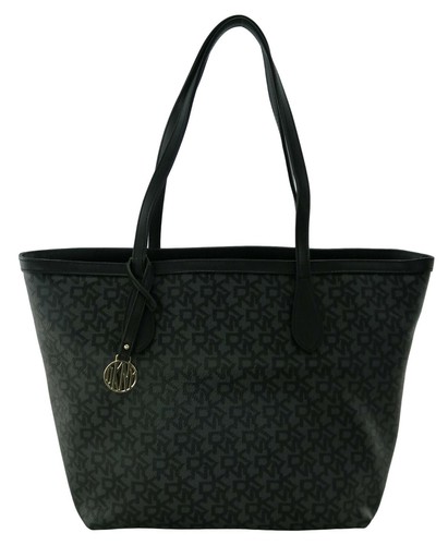 COACH Turn lock Leather Tote Bag in Black (29086) with Bag Charm